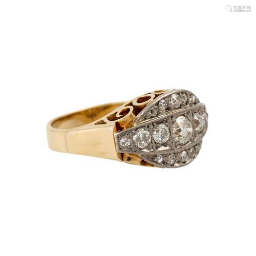 Ring mit Altschliffdiamanten zus. ca. 0,5 ct,