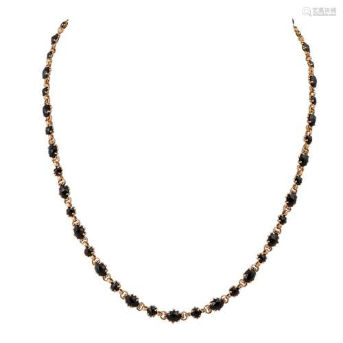 Ulmer Schmuck Collier mit facettiertem Onyx,