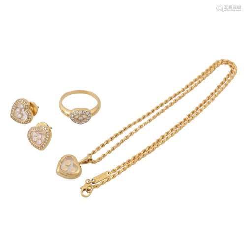 CHOPARD Schmuckset: Ring, Ohrringe und Collier mit Anhänger