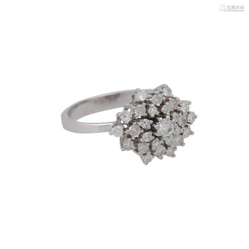 Ring mit Diamanten und Brillanten zus. ca. 1 ct