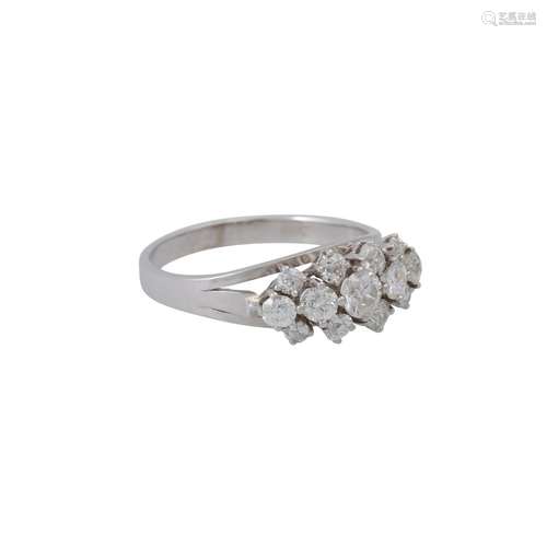 Ring mit Altschliffdiamanten von zus. ca. 1 ct,