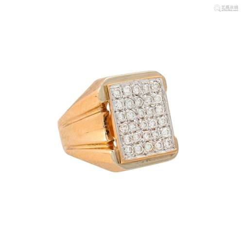 Ring mit 30 Brillanten von zus. ca. 0,9 ct,