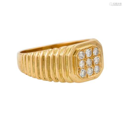 Ring mit 9 Brillanten zus. ca. 0,27 ct,