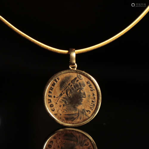 明 希腊古铜币锁骨链