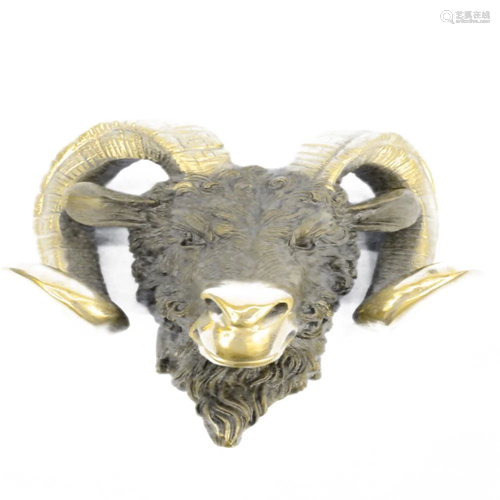 Mascot Ram Head Bronze Sculpture