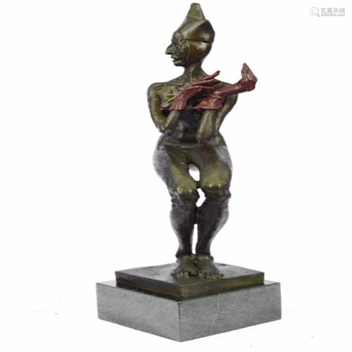 Detailed Female Clown Wearing only Gloves Bronze