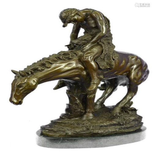 Indian on Horse Bronze Sculpture