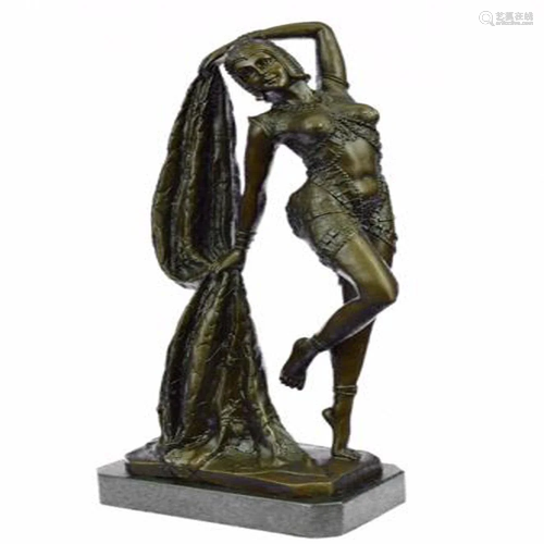 Art Deco Erotic Dancer Bronze Sculpture