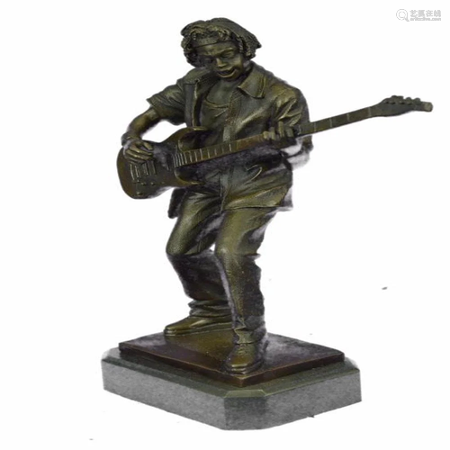 Guitar Player Bronze Sculpture