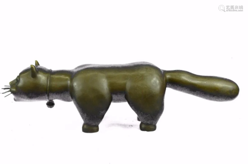 Cat Feline Bronze Sculpture