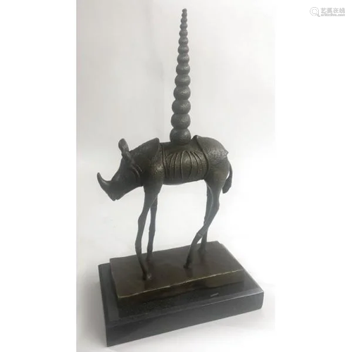 Rhinoceros Detailed Lost Wax Bronze Sculpture