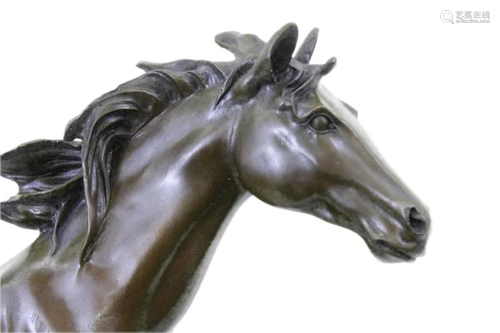 Signed Barye Thoroughbred Race Horse Bronze Sculpture