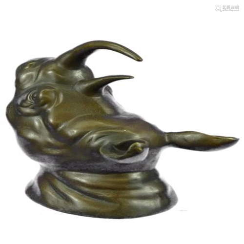 African Rhino Wall Mount Bronze Statue