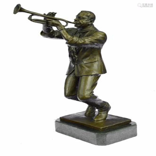 Trumpet Player Bronze Sculpture