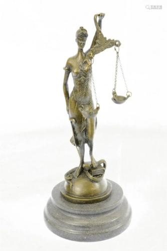 Blind Lady of Justice Bronze Statue