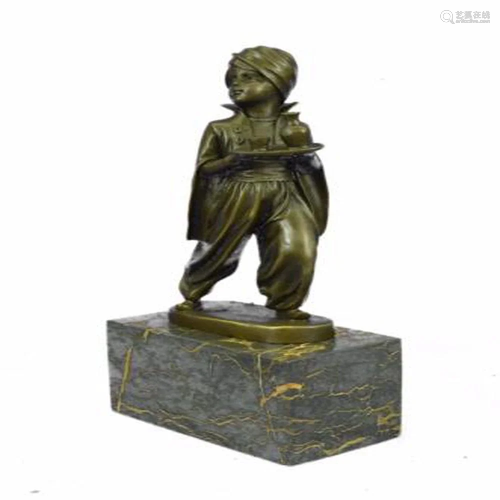 Little Indian Boy Alibaba The Server Bronze Sculpture