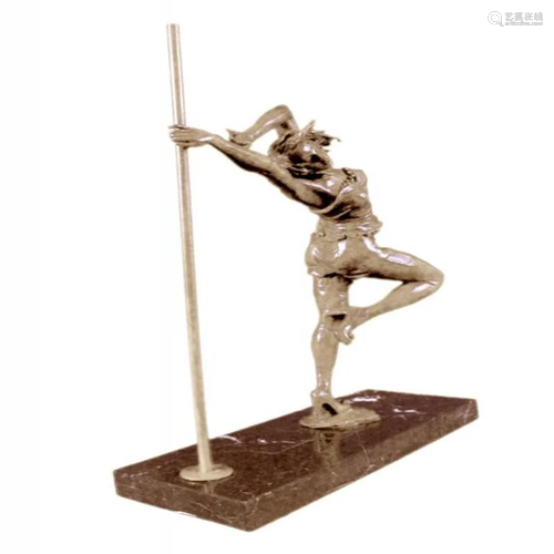 Sexy Pole Dancer Bronze Sculpture