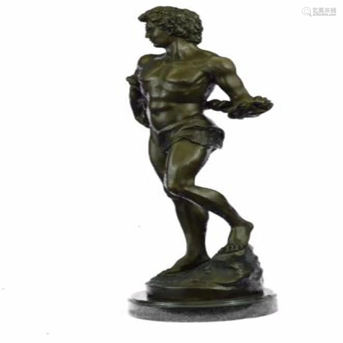 Nude Muscular Man Bronze Sculpture