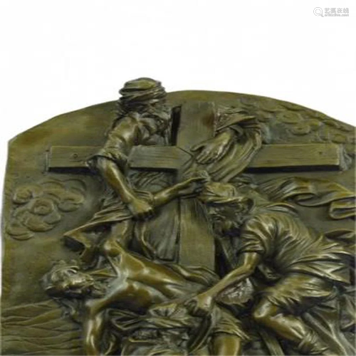 Wall Relief Religious Jesus Bronze Figurine