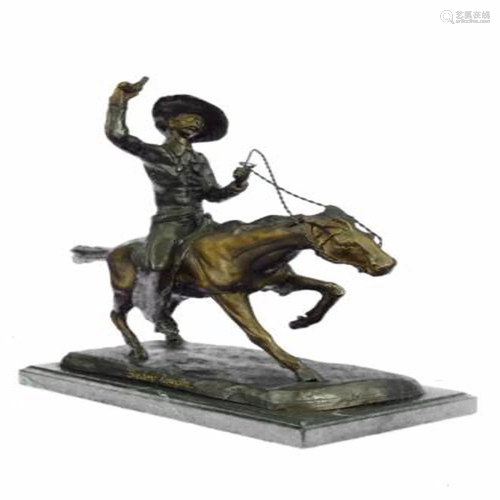 Cowboy Riding Bronze Sculpture