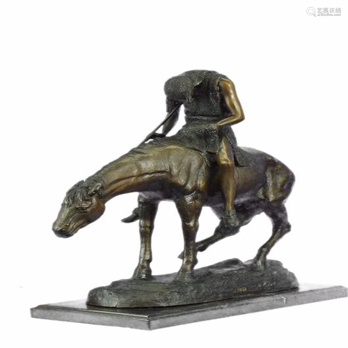 Man on Horse Bronze Sculpture