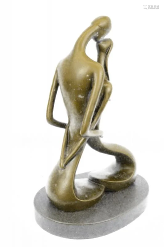 Two Lovebirds Sharing a Kiss Bronze Sculpture