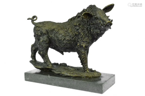 Wild Boar Pig Bronze Sculpture