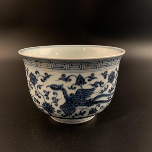 Chinese Blue and White Phoenix Cup