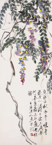 Qi Baishi Wistaria Painting on Paper