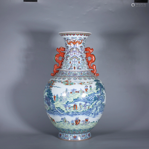 Doucai Landscape and Figures vase