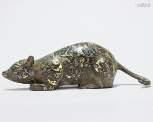 Cooper Inlaying Silver and Gold Mouse