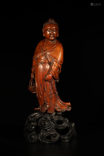 Boxwood Statue of Guanyin