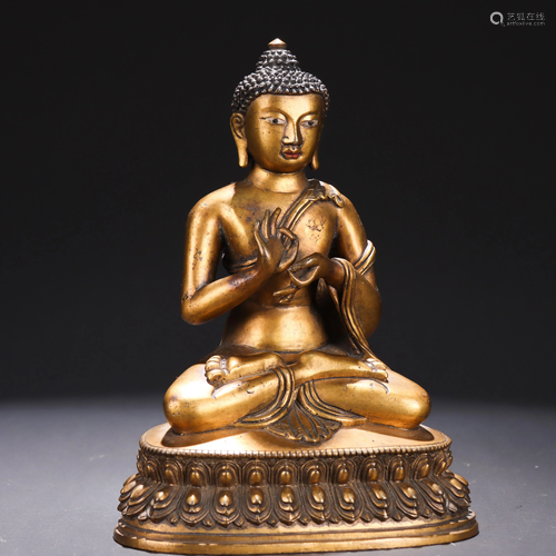 Cooper Gilding Statue of Sakyamuni