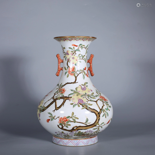 Famille Rose Flower Vase