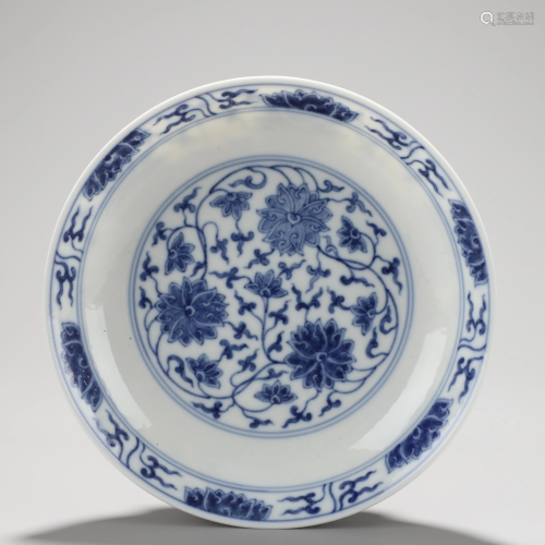 Blue and White Lotus Plate
