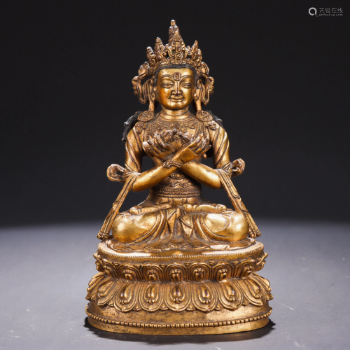 Cooper Gilding Statue of Vajradhara