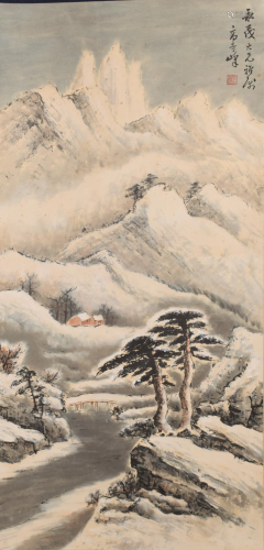 Gao Qifeng Snow-covered Landscape on Paper Hanging