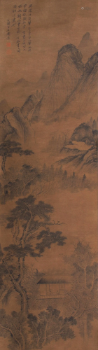 Shi Tao Landscape on Silk Hanging Scroll