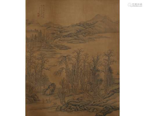 Chinese Ink Painting (Wang Hui Landscape)