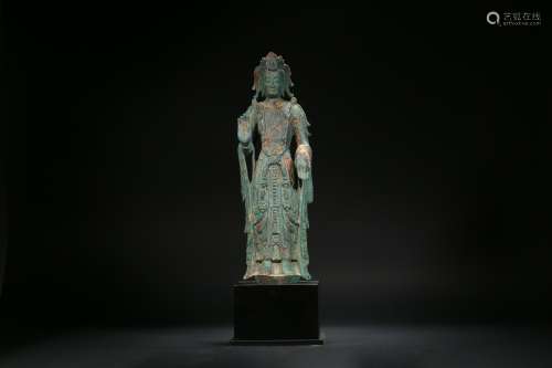 A gilt bronze statue of Guanyin at the Northern Wei Dynasty