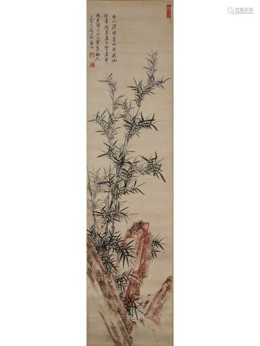 Chinese ink painting (Qigong bamboo pattern)