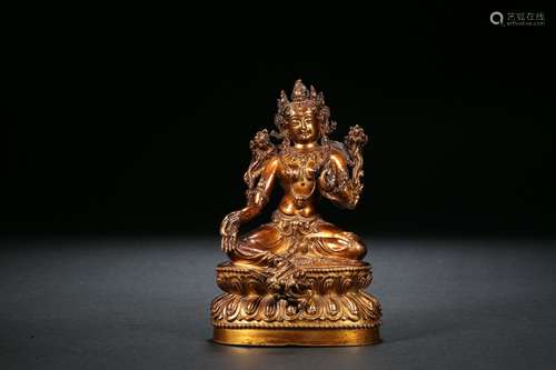 Gilt Buddha Statue in Qing Dynasty