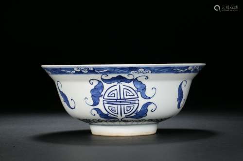 Five Blessings Holding Beast Bowl in Qing Dynasty