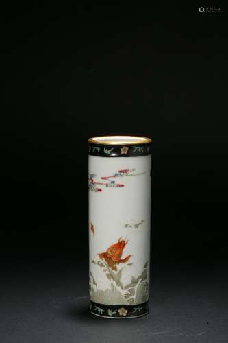 Flower and Bird Brush Holder in Qing Dynasty