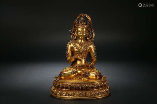 Gilt Buddha Statue in Qing Dynasty