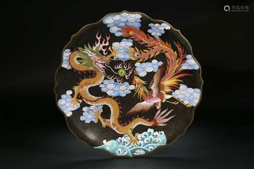 Cloisonne Dragon Plate in Qing Dynasty