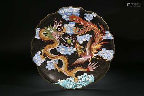 Cloisonne Dragon Plate in Qing Dynasty