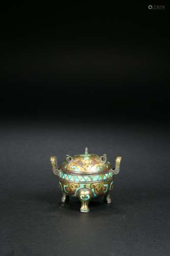 Inlaid gold and silver incense burner in the Han Dynasty