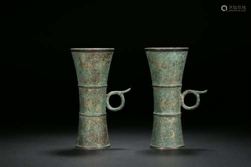 Inlaid gold and silver cup Han Dynasty