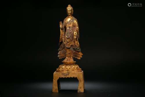 Gilt Bronze Buddha Statue of Northern Qi Dynasty